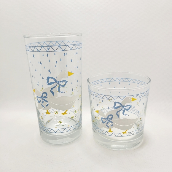 Vintage Anchor Hocking Farm Country Geese Glass Set of 2 Tumblers - Picture 2 of 15